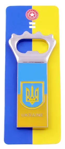 Магніт-відкривачка Герб з Прапором Ukraine №UK-116C