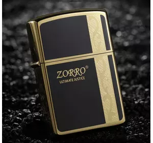 Запальничка бензинова "ZORRO" чорно-золота HL-293