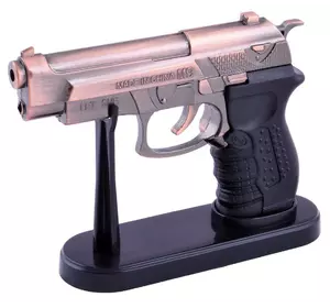 Запальничка сувенірна на підставці пістолет M9 (Гостре полум'я, Лазер) №4521