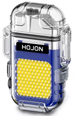 Дугова електроімпульсна запальничка з ліхтариком водонепроникна⚡️???? HOJON HL-513-Blue