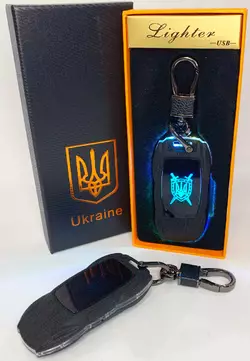 Електрична запальничка - брелок Україна (з USB-зарядкою та підсвічуванням⚡️) HL-471 Black mate