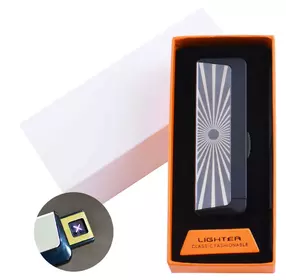 Електроімпульсна запальничка в подарунковій упаковці Абстракція (Подвійна блискавка, USB) HL-61-2