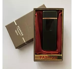 USB ⚡️ Запальничка з підсвічуванням FASHION у подарунковій упаковці (Спіраль розжарювання) USB-102 black