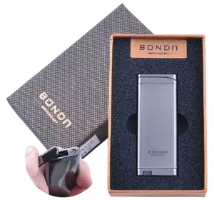 Запальничка в подарунковій коробці Bondn (Турбо полум'я) №4328 Black