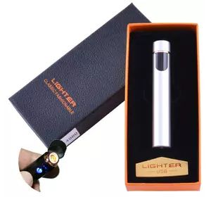 USB запальничка в подарунковій упаковці Lighter (Спіраль розжарювання) XT-4980 Silver