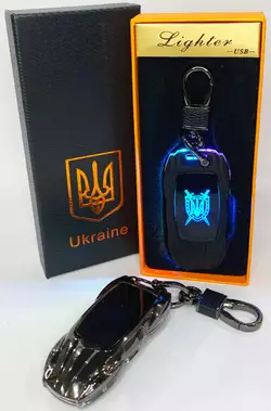 Електрична запальничка - брелок Україна (з USB-зарядкою та підсвічуванням⚡️) HL-471 Black