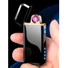 Дугова електроімпульсна USB запальничка ⚡️Герб України (індикатор заряду????, ліхтарик????) HL-443 Black
