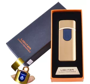 USB запальничка в подарунковій упаковці Lighter (Спіраль розжарювання) HL-43 Gold