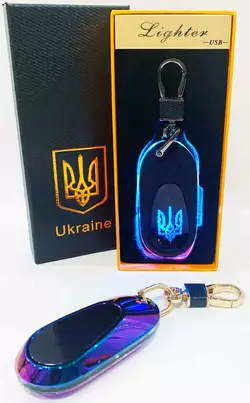 Електрична запальничка - брелок Україна (з USB-зарядкою та підсвічуванням⚡️) HL-474 Colorful