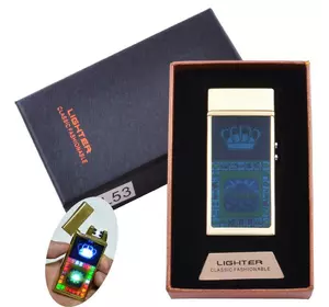 Запальничка в подарунковій коробці Casino (Подвійна блискавка) HL-53 Gold