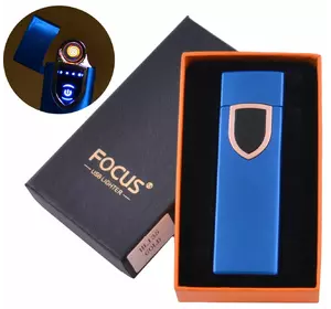 Сенсорна USB запальничка ⚡️ в подарунковій упаковці ???? FOCUS (Спіраль розжарювання) HL-135 Blue