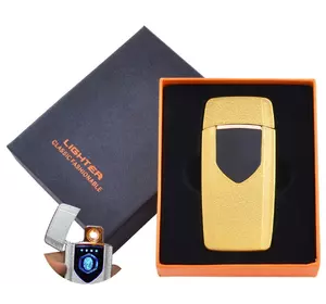 USB запальничка в подарунковій упаковці Lighter (Спіраль розжарювання) HL-57 Gold