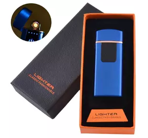 Сенсорна USB запальничка ⚡️ в подарунковій коробці ???? LIGHTER (Спіраль розжарювання) HL-132 Blue