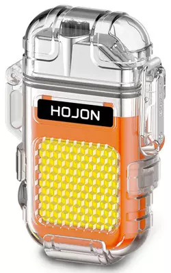 Дугова електроімпульсна запальничка з ліхтариком водонепроникна⚡️???? HOJON HL-513-Orange