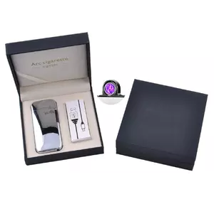 Електроімпульсна запальничка в подарунковій коробці Lighter (USB) 5007 Silver