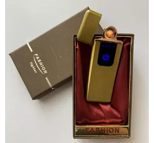 USB ⚡️ Запальничка з підсвічуванням FASHION у подарунковій упаковці (Спіраль розжарювання) USB-102 Gold