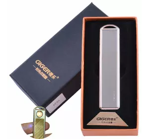 USB ⚡️ запальничка в подарунковій упаковці (Спіраль розжарювання) HL-34 Silver