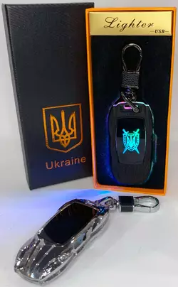 Електрична запальничка - брелок Україна (з USB-зарядкою та підсвічуванням⚡️) HL-471 Silver