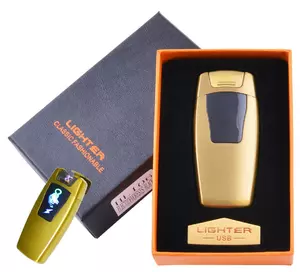 Електроімпульсна запальничка в подарунковій коробці Тигр HL-106 Gold