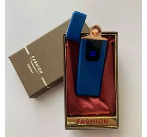 USB ⚡️ Запальничка з підсвічуванням FASHION у подарунковій упаковці (Спіраль розжарювання) USB-102 blue