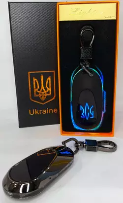 Електрична запальничка - брелок Україна ЗСУ (з USB-зарядкою та підсвічуванням⚡️) HL-475 Black