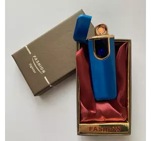 USB ⚡️ Запальничка з підсвічуванням FASHION у подарунковій упаковці (Спіраль розжарювання) USB-101 blue