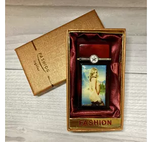 Запальничка в подарунковій коробці дівчина (Турбо полум'я, миготлива, музична) FASHION №1747-2