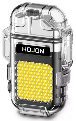 Дугова електроімпульсна запальничка з ліхтариком водонепроникна⚡️???? HOJON HL-513-Black