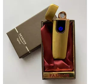 USB ⚡️ Запальничка з підсвічуванням FASHION у подарунковій упаковці (Спіраль розжарювання) USB-101 Gold