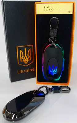 Електрична запальничка - брелок Україна (з USB-зарядкою та підсвічуванням⚡️) HL-474 Black