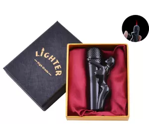 Запальничка в подарунковій коробці Дівчина на Мікрофоні (Турбо полум'я) XT-61 Black
