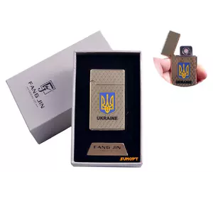 USB запальничка в подарунковій упаковці "Герб України" (Двостороння спіраль розжарювання) №4799