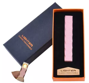 USB запальничка в подарунковій упаковці Lighter (Спіраль розжарювання) HL-47 Pink
