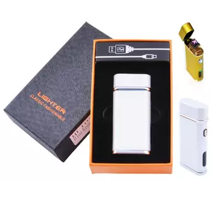 Електроімпульсна запальничка в подарунковій коробці Lighter HL-104 Silver