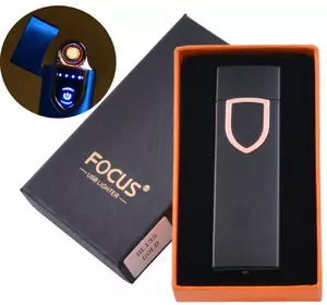 Сенсорна USB запальничка ⚡️ в подарунковій упаковці ???? FOCUS (Спіраль розжарювання) HL-135 Black