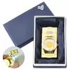 Запальничка в подарунковій упаковці з годинником (Турбо полум'я) №4095 Gold