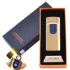 USB запальничка в подарунковій упаковці Lighter (Спіраль розжарювання) HL-43 Gold