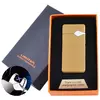 Електроімпульсна запальничка в подарунковій коробці Lighter (USB) №5004 Gold