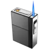 Портсигар на 20 сигарет із запальничкою та електроприкурювачем⚡️(USB) HL-423 Black