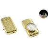 Запальничка кишенькова з годинником (Турбо полум'я) №XT-3921 Gold