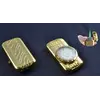 Запальничка кишенькова з годинником Сердечко (Турбо полум'я) №XT-3922 Gold