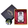 Запальничка-години в подарунковій коробці Lighter (Турбо полум'я) №XT-69 Silver