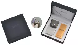 Електроімпульсна запальничка в подарунковій упаковці Jobon (Дві перехрещені блискавки, USB) XT-4884-2