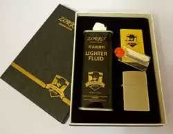 Подарунковий набір з бензиновою запальничкою (бензин/запальничка/кремінь/фітіль) Zorro HL-185