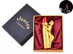 Запальничка в подарунковій коробці Дівчина на Помаді (Турбо полум'я) XT-62 Gold