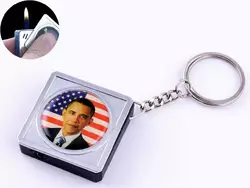 Запальничка кишенькова-брелок квадрат Барак Обама №2312-7