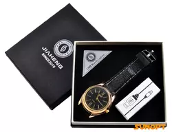 USB запальничка-годинник у подарунковій коробці JIAHENG (Спіраль розжарювання) №4829-2