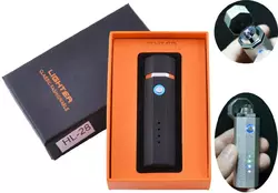 Електроімпульсна запальничка в подарунковій упаковці Lighter (Подвійна блискавка, USB) HL-28 Black