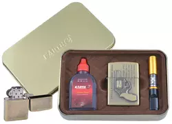 Запальничка бензинова в подарунковій коробці (Балончик бензину / Мундштук) Револьвер XT-4932-3