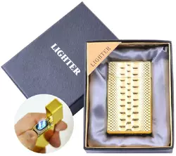 Запальничка в подарунковій коробці (Подвійне гостре полум'я) №4648 Gold